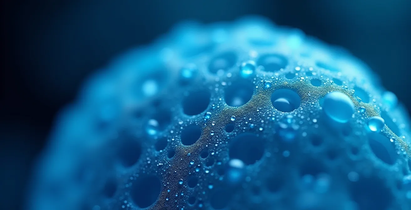 Vue microscopique de récepteurs cellulaires CB1 et CB2 avec molécules en interaction